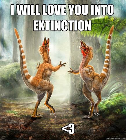 10 Dinosaur Dating Tips That Will Perk Up Your Love Life - dinosaur love meme